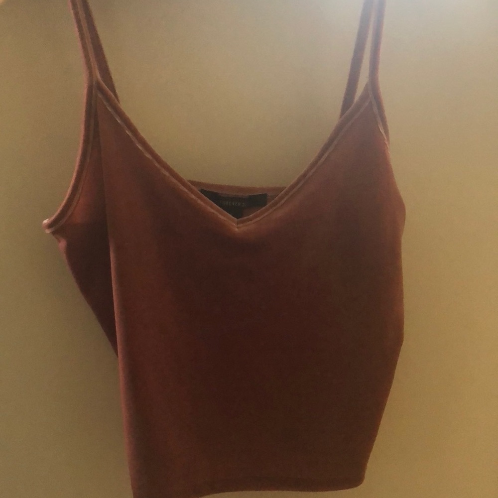 velvet plush pink tank crop top